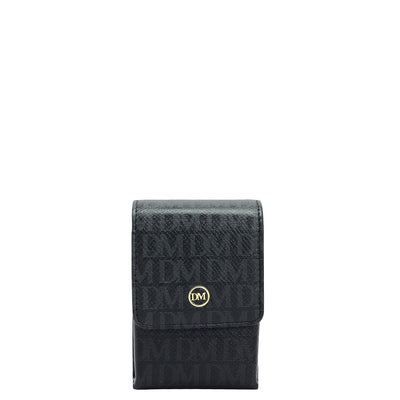 Monogram Leather Cigarette Case - Black