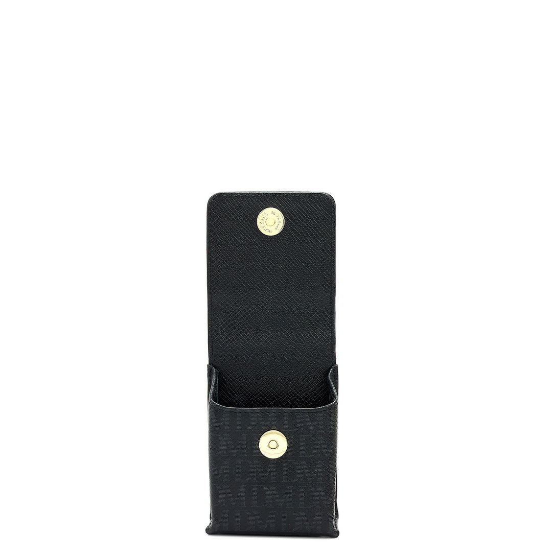 Monogram Leather Cigarette Case - Black