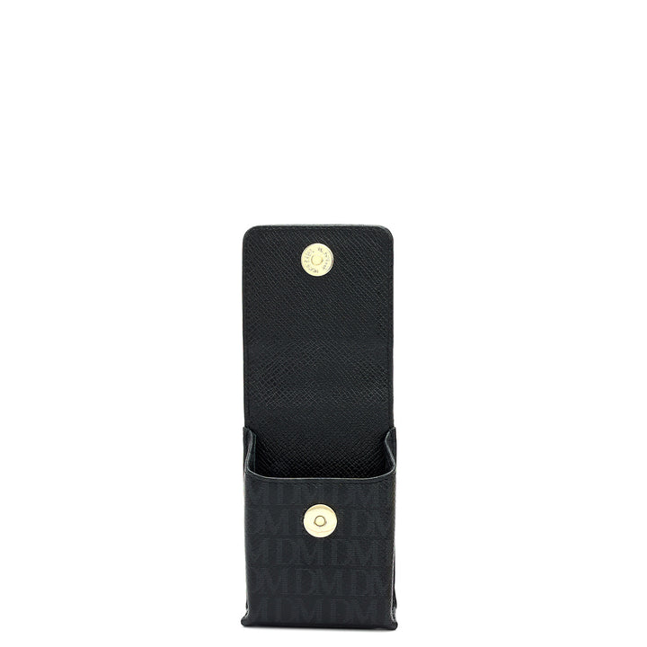 Monogram Leather Cigarette Case - Black