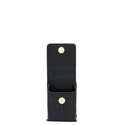 Monogram Leather Cigarette Case - Black