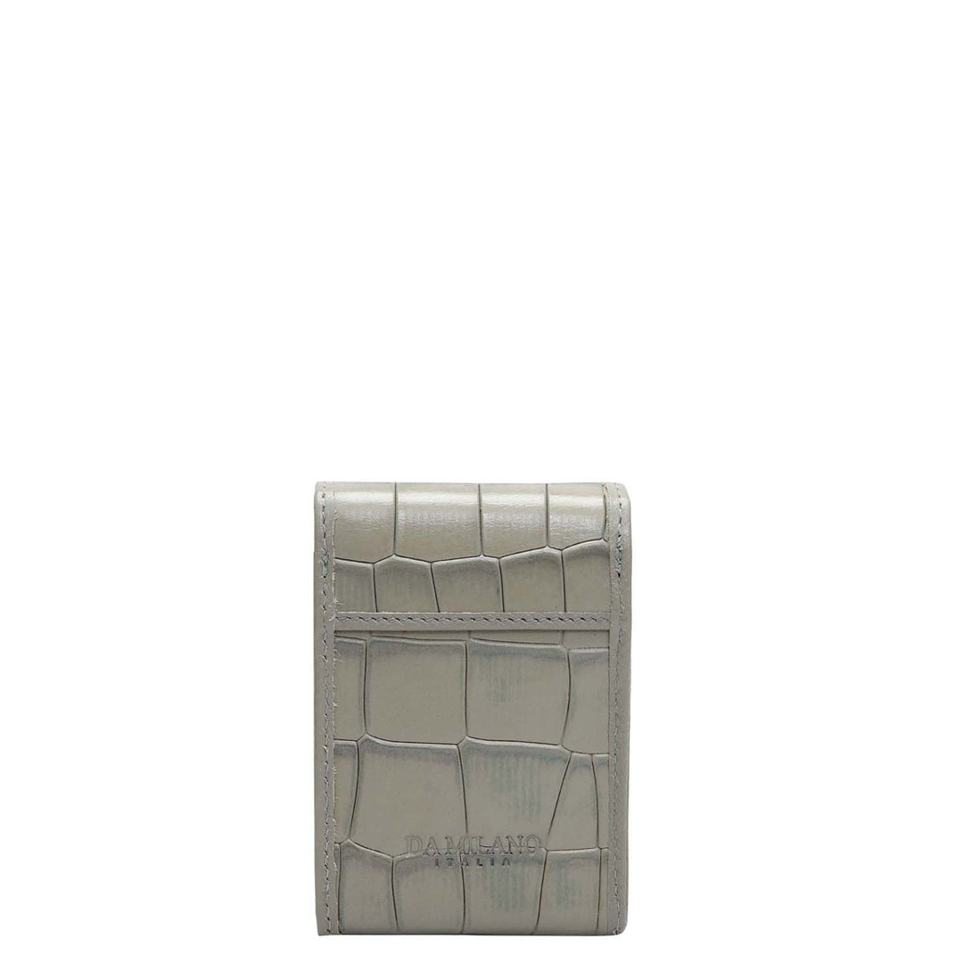 Croco Leather Cigarette Case - Stone Grey