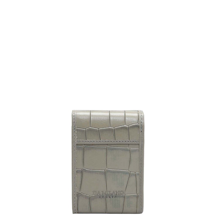 Croco Leather Cigarette Case - Stone Grey
