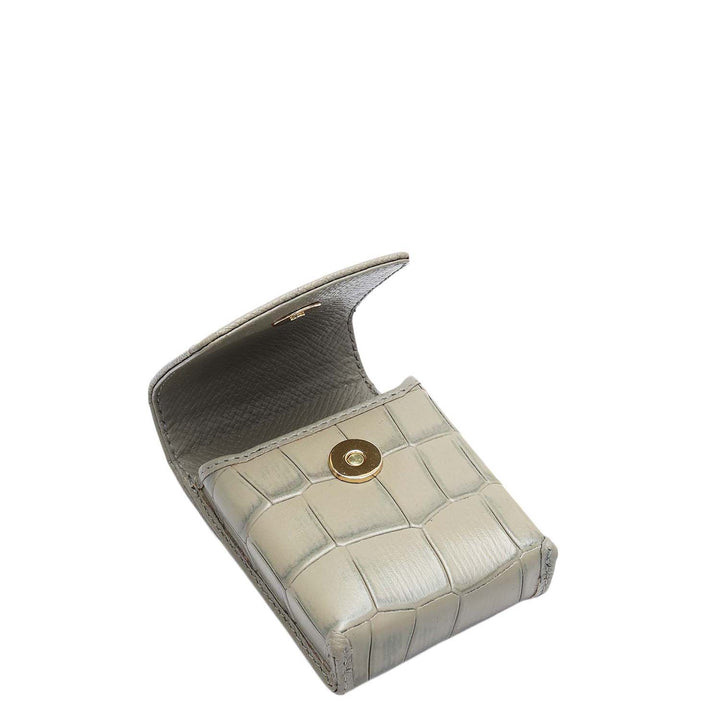 Croco Leather Cigarette Case - Stone Grey
