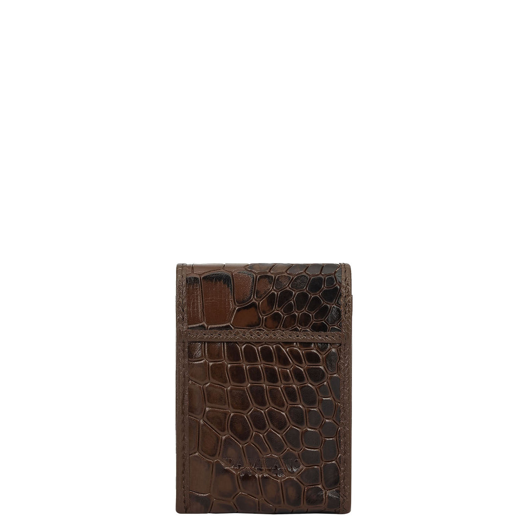 Croco-Texture Cigarette Case - Walnut