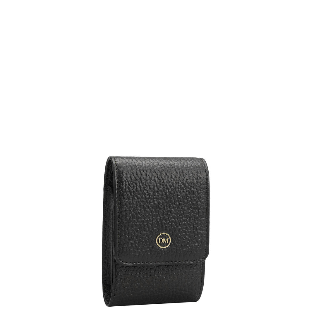 Wax Leather Cigarette Case - Black