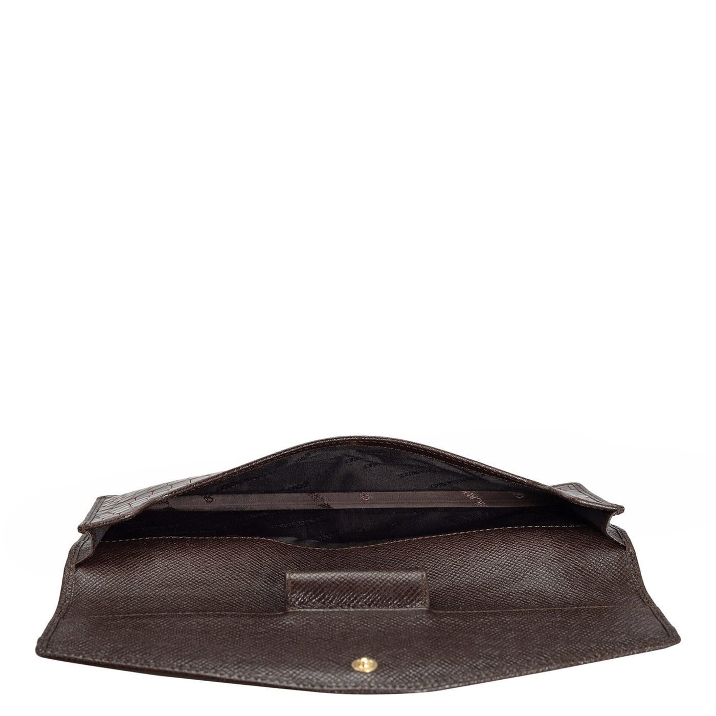 Croco Leather Passport Case - Brown