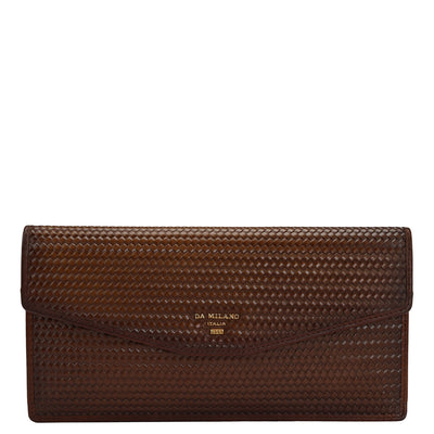 Mat Emboss Leather Passport Case - Cognac
