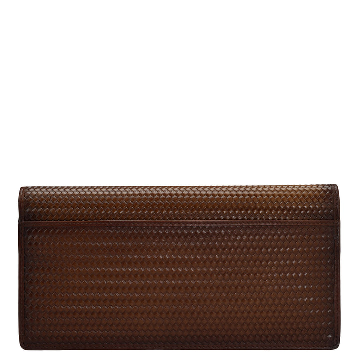 Mat Emboss Leather Passport Case - Cognac