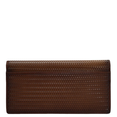 Mat Emboss Leather Passport Case - Cognac