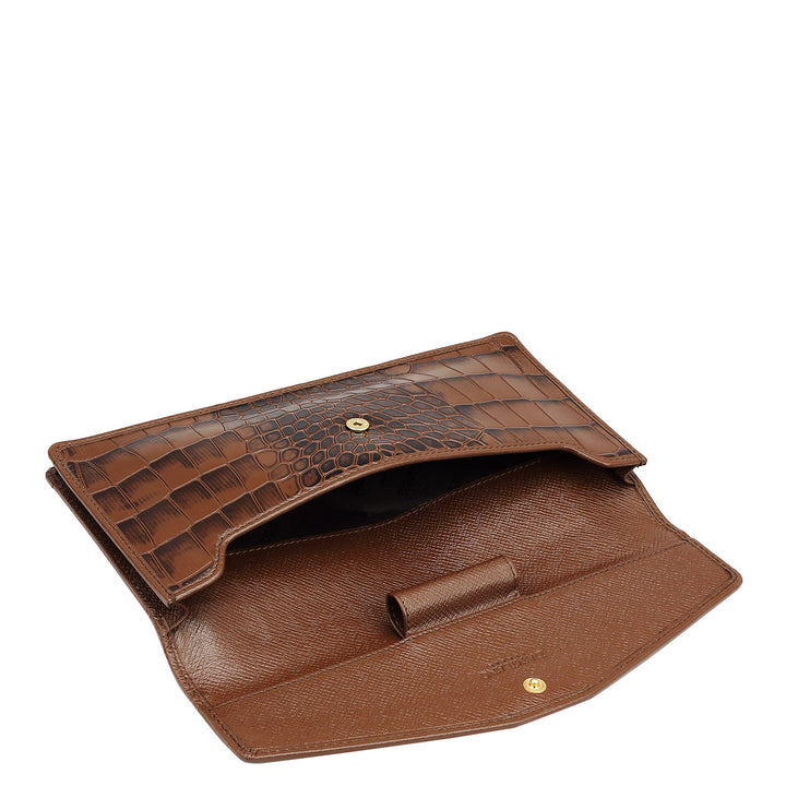 Croco Leather Passport Case - Date