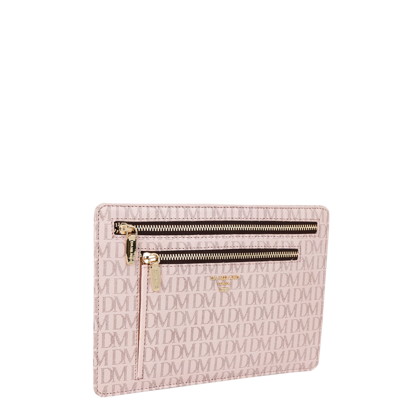 Small Monogram Leather Clutch - Blush