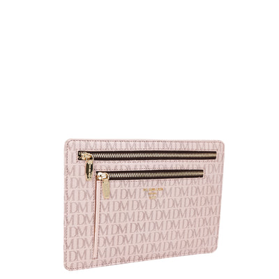 Small Monogram Leather Clutch - Blush