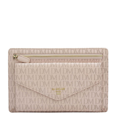 Small Monogram Leather Clutch - Blush