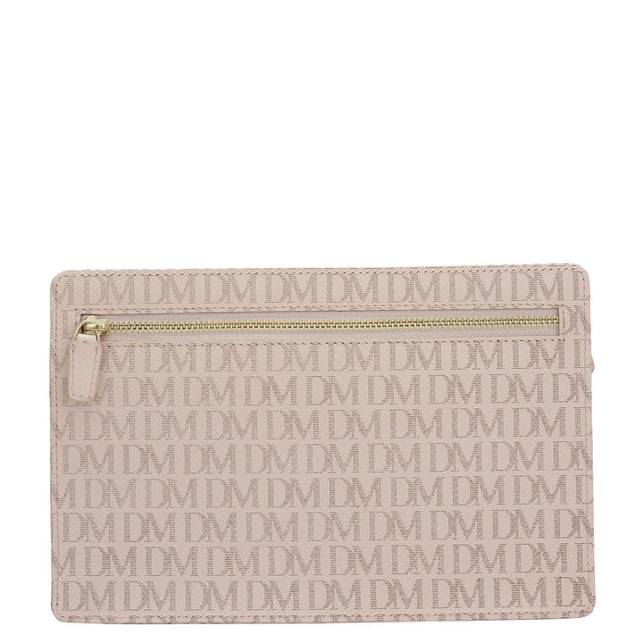Small Monogram Leather Clutch - Blush