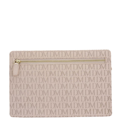 Small Monogram Leather Clutch - Blush
