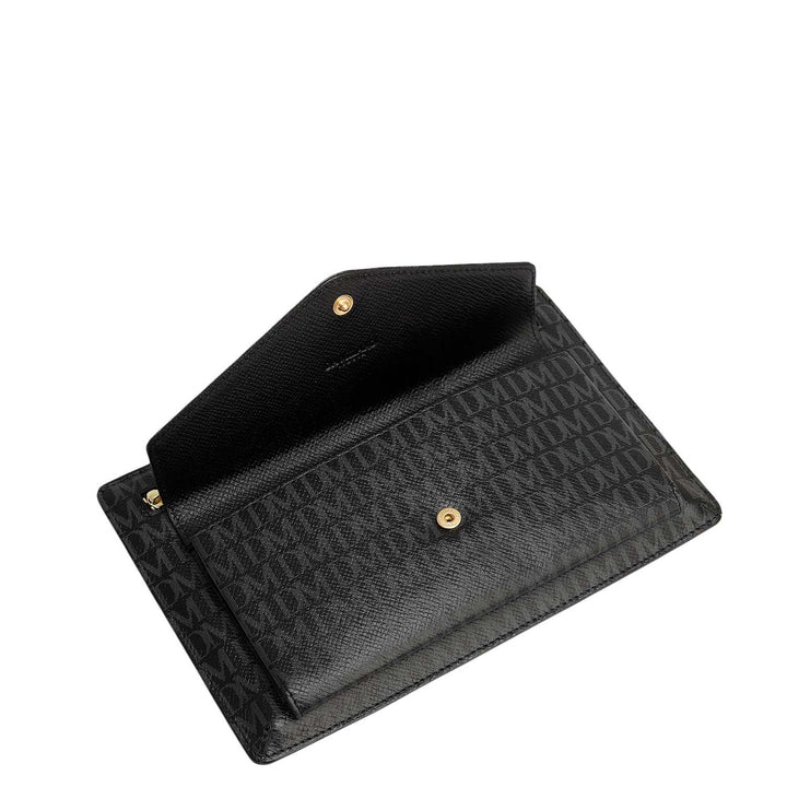 Small Monogram Leather Clutch - Black