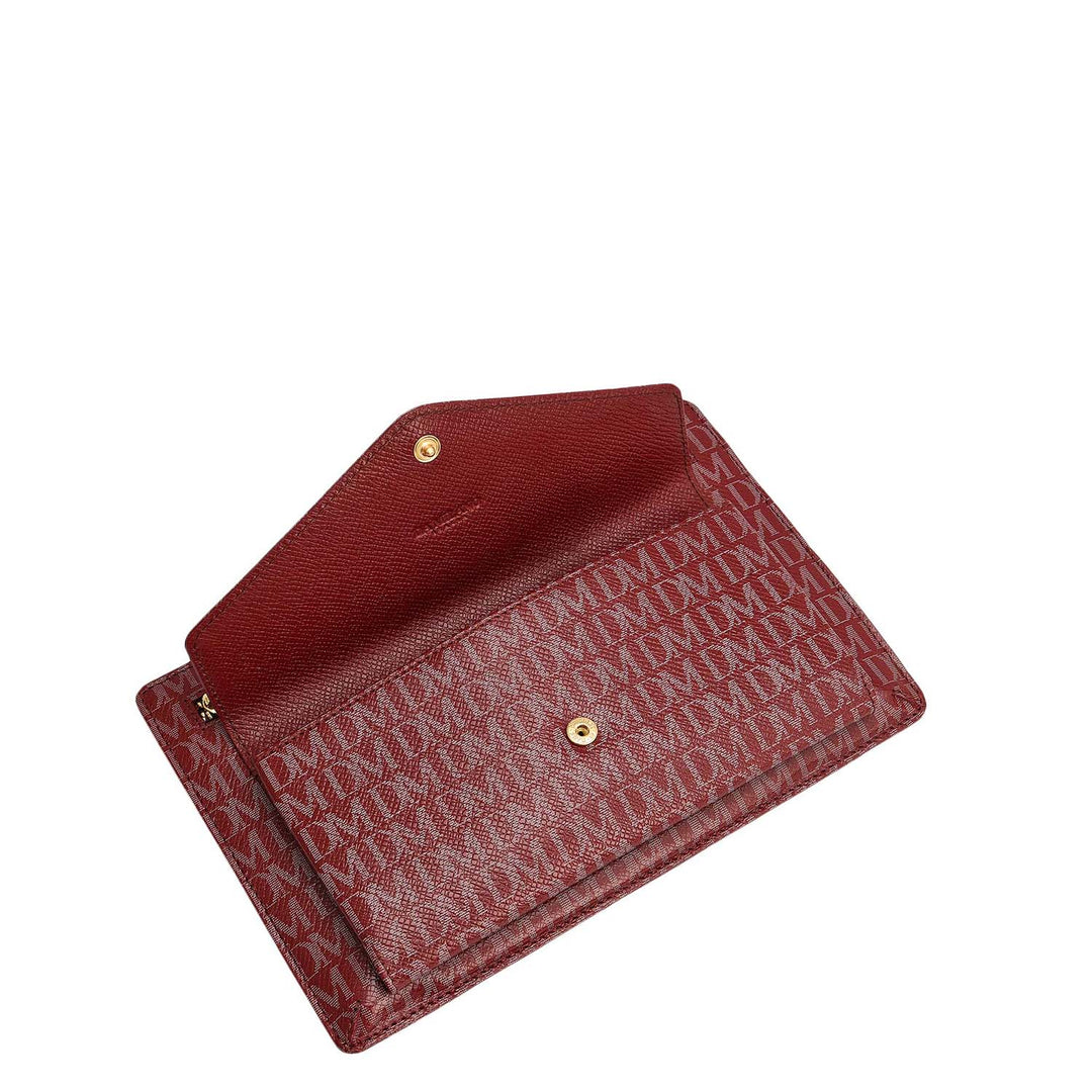 Small Monogram Leather Clutch - Cherry