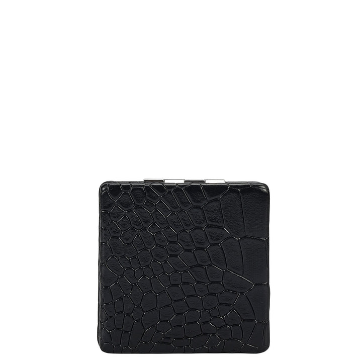 Croco Leather Leather Mirror - Black