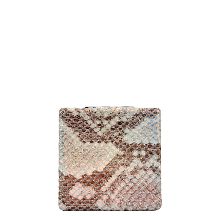 Snake Leather Leather Mirror - Silver