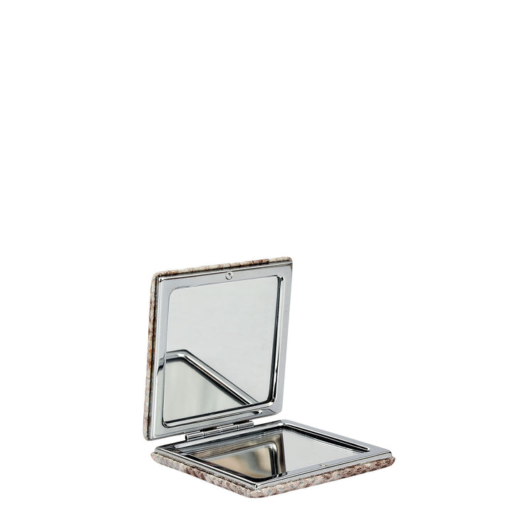 Snake Leather Leather Mirror - Silver