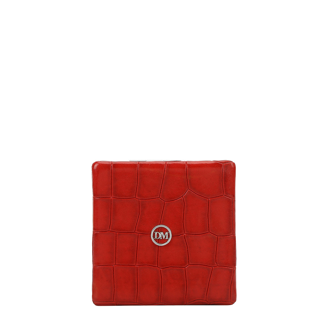 Classic Compact Pocket Mirror - Red
