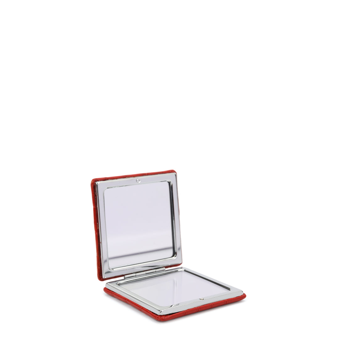 Classic Compact Pocket Mirror - Red