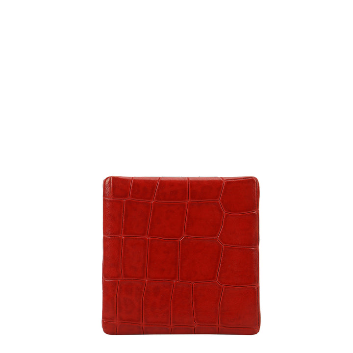Classic Compact Pocket Mirror - Red