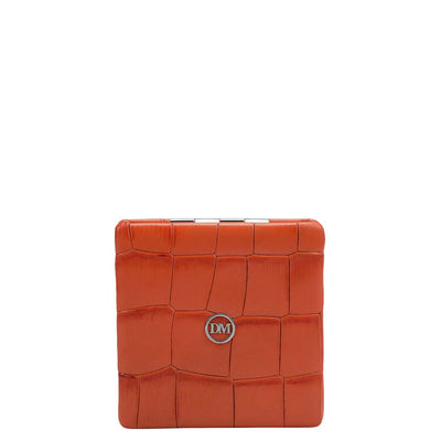 Croco Leather Leather Mirror - Pumpkin