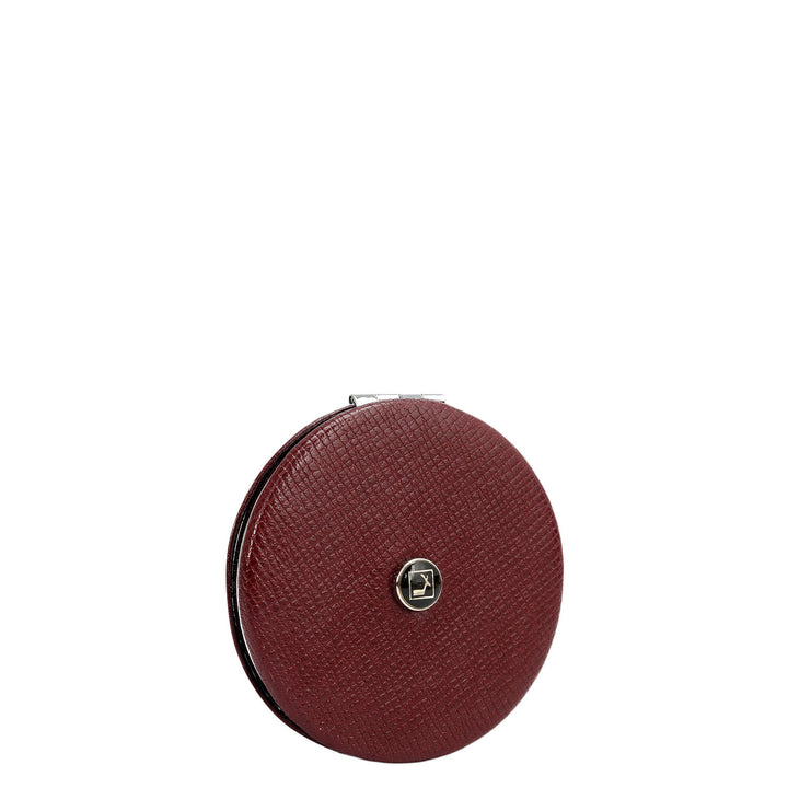 Franzy Leather Leather Mirror - Burgundy