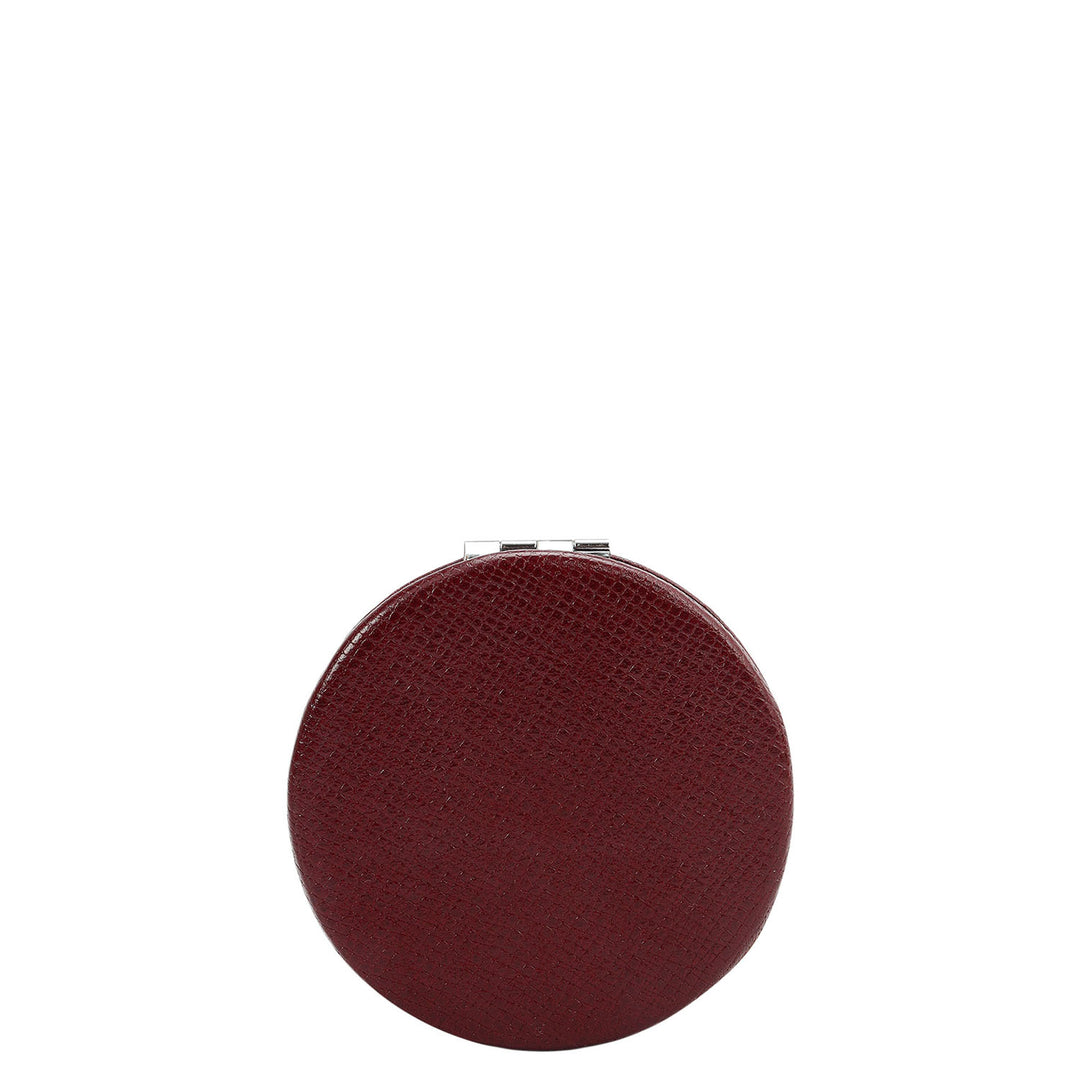 Franzy Leather Leather Mirror - Burgundy
