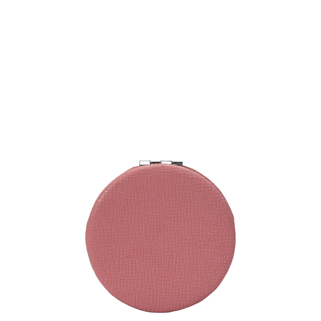 Franzy Leather Leather Mirror - Light Pink