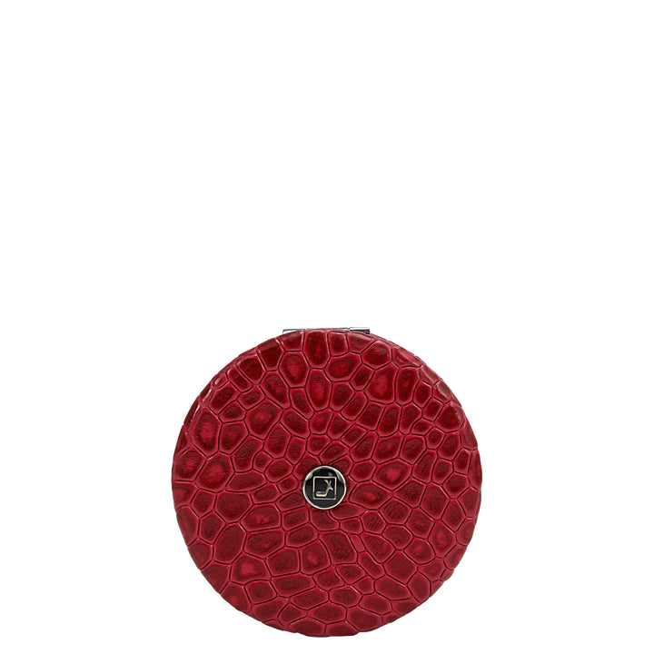 Croco Leather Leather Mirror - Plumberry