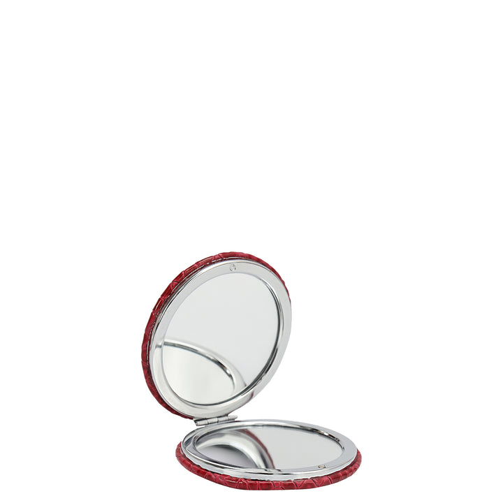Croco Leather Leather Mirror - Plumberry