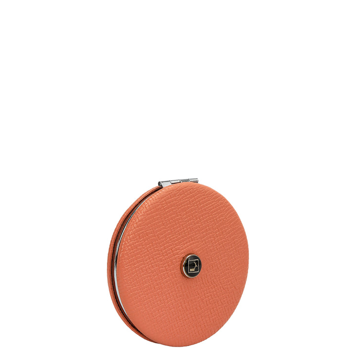 Franzy Leather Leather Mirror - Salmon