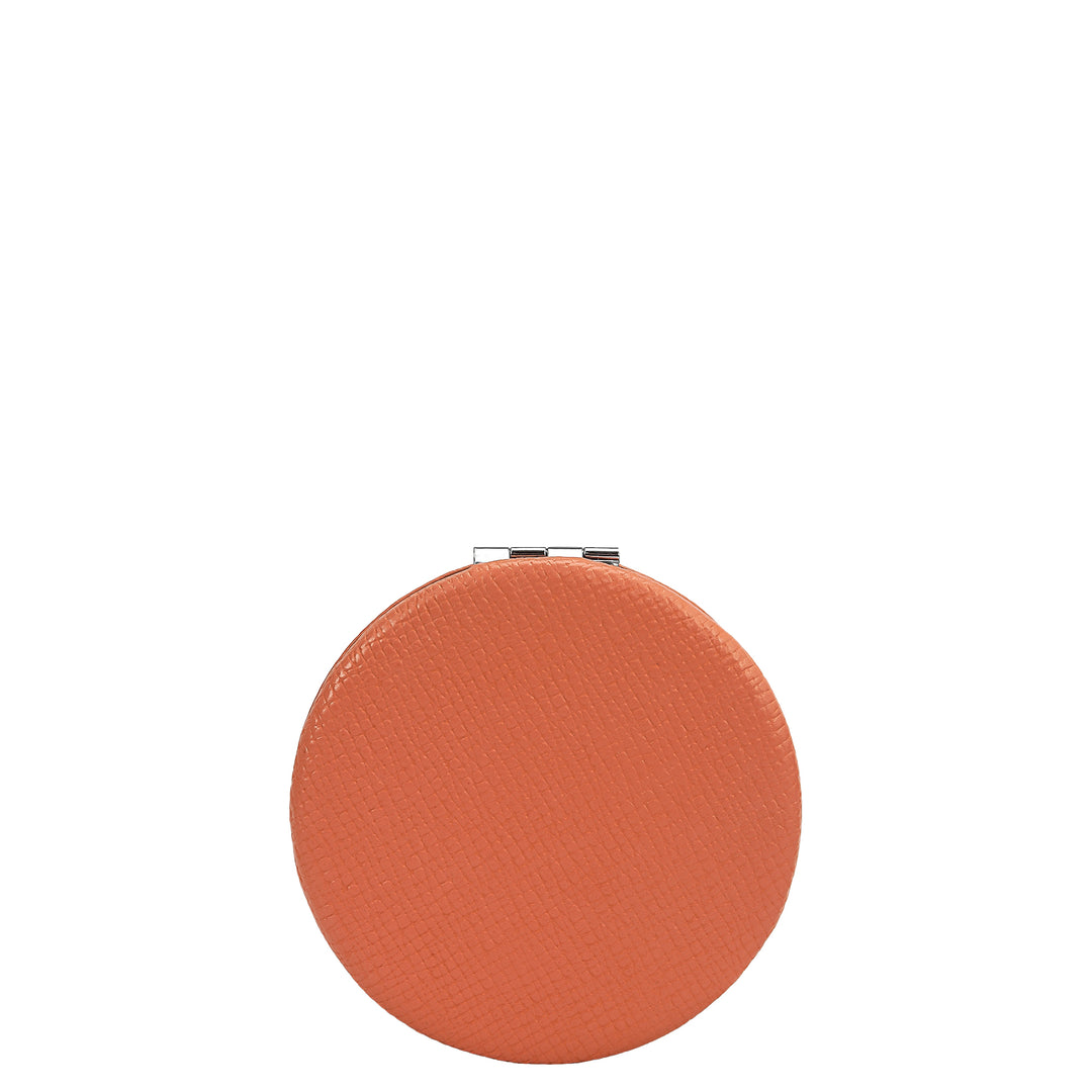 Franzy Leather Leather Mirror - Salmon