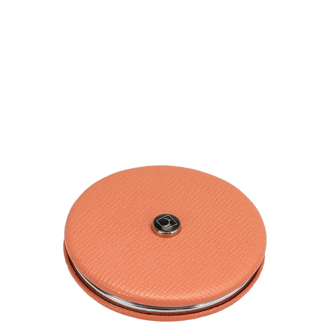 Franzy Leather Leather Mirror - Salmon