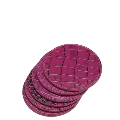 Croco Leather Coaster - Orchid