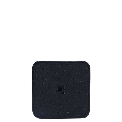 Ostrich Leather Coaster - Black