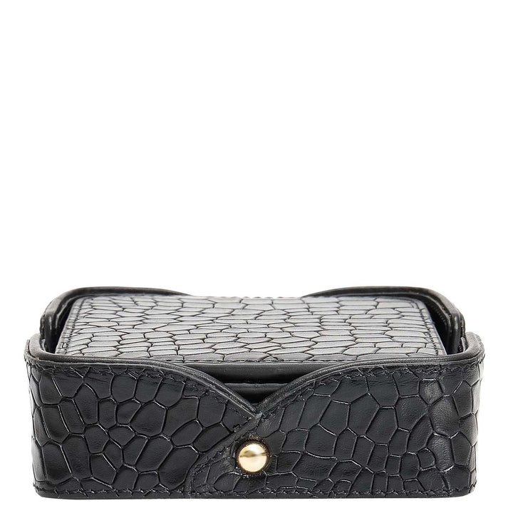 Croco Leather Coaster - Black