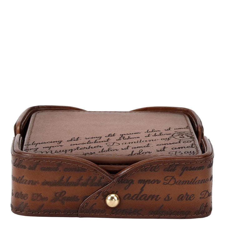 Signato Leather Coaster - Cognac