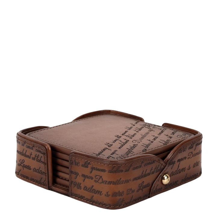 Signato Leather Coaster - Cognac