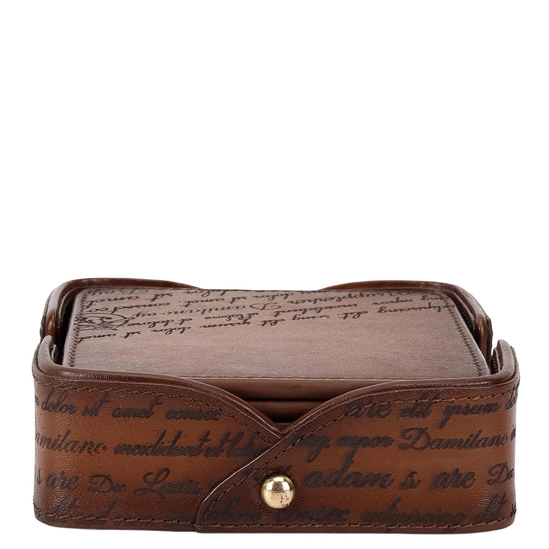 Signato Leather Coaster - Cognac