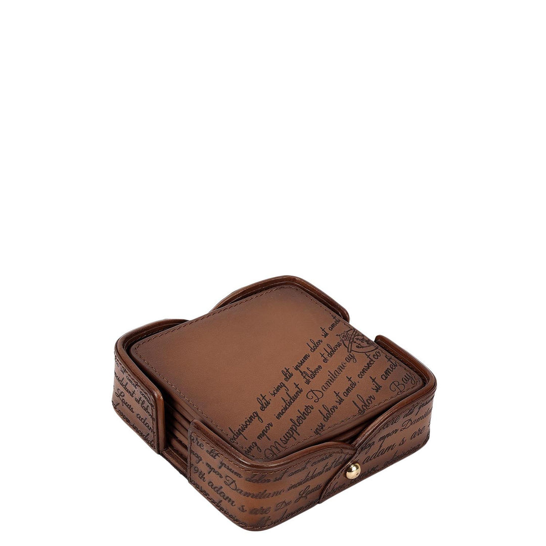 Signato Leather Coaster - Cognac