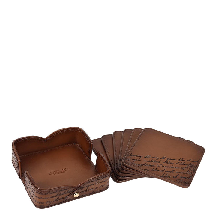 Signato Leather Coaster - Cognac