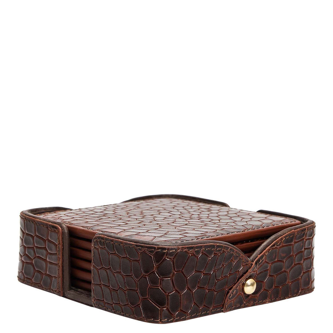 Croco Leather Coaster - Date