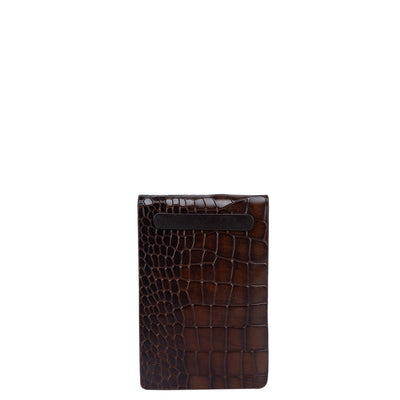 Croco Leather Desktop Set - Brown