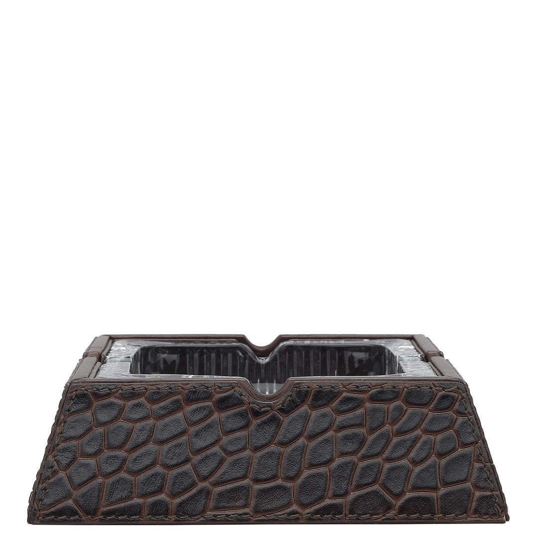 Croco Leather Desktop Set - Brown