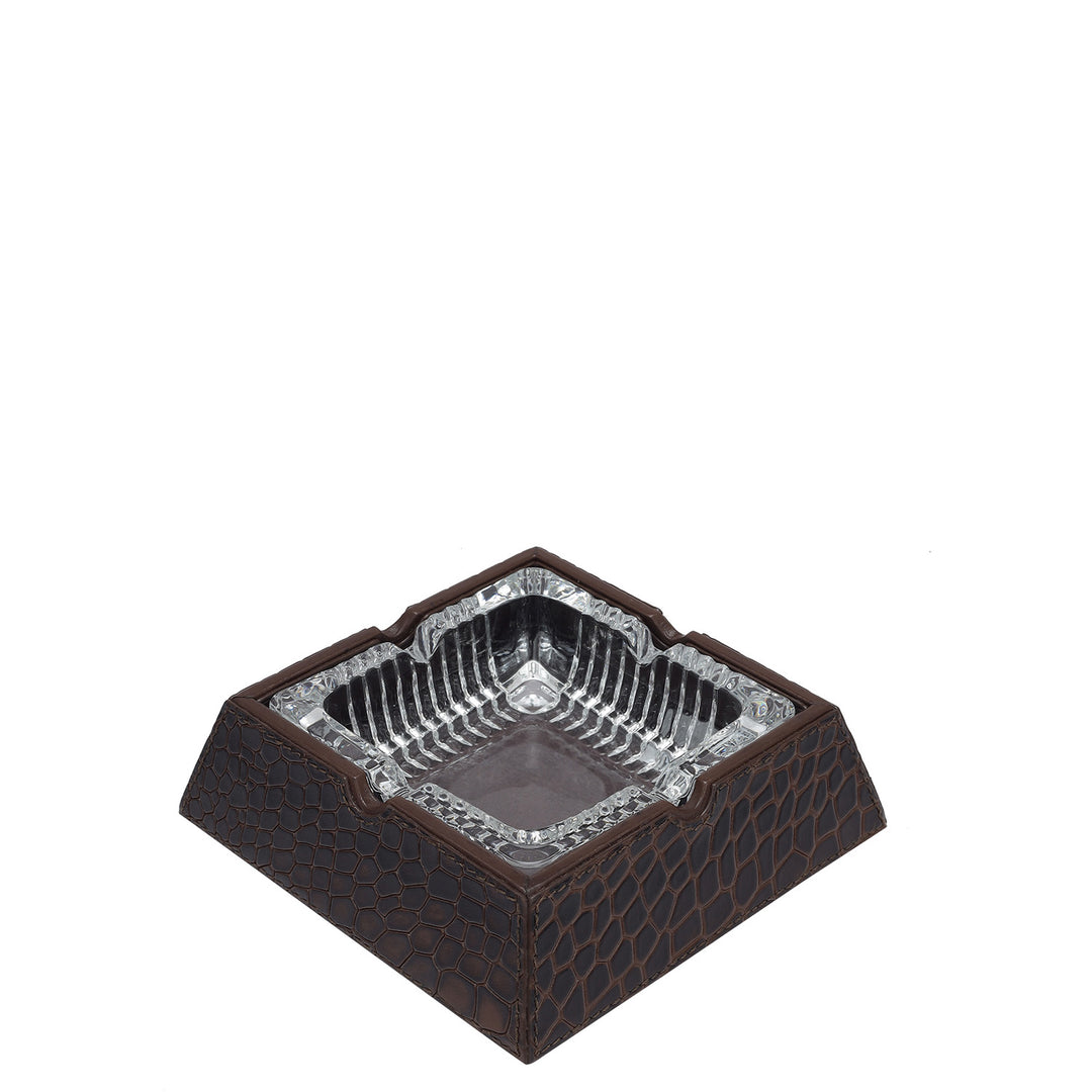 Croco Leather Desktop Set - Brown