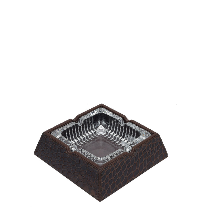 Croco Leather Desktop Set - Brown