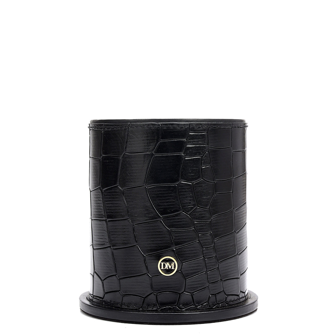 Croco Leather Desktop Set - Black